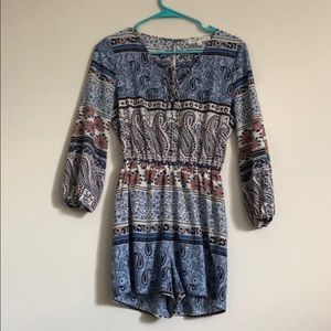Multicolor paisley print romper